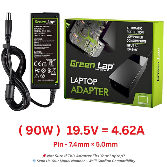 Green Lap – Fresh Energy® Laptop Adapter Charger – Compatible Replacement for Dell Laptops – 19.5V Output – (7.4mm × 5.0mm Pin) – Available in 65W | 90W
