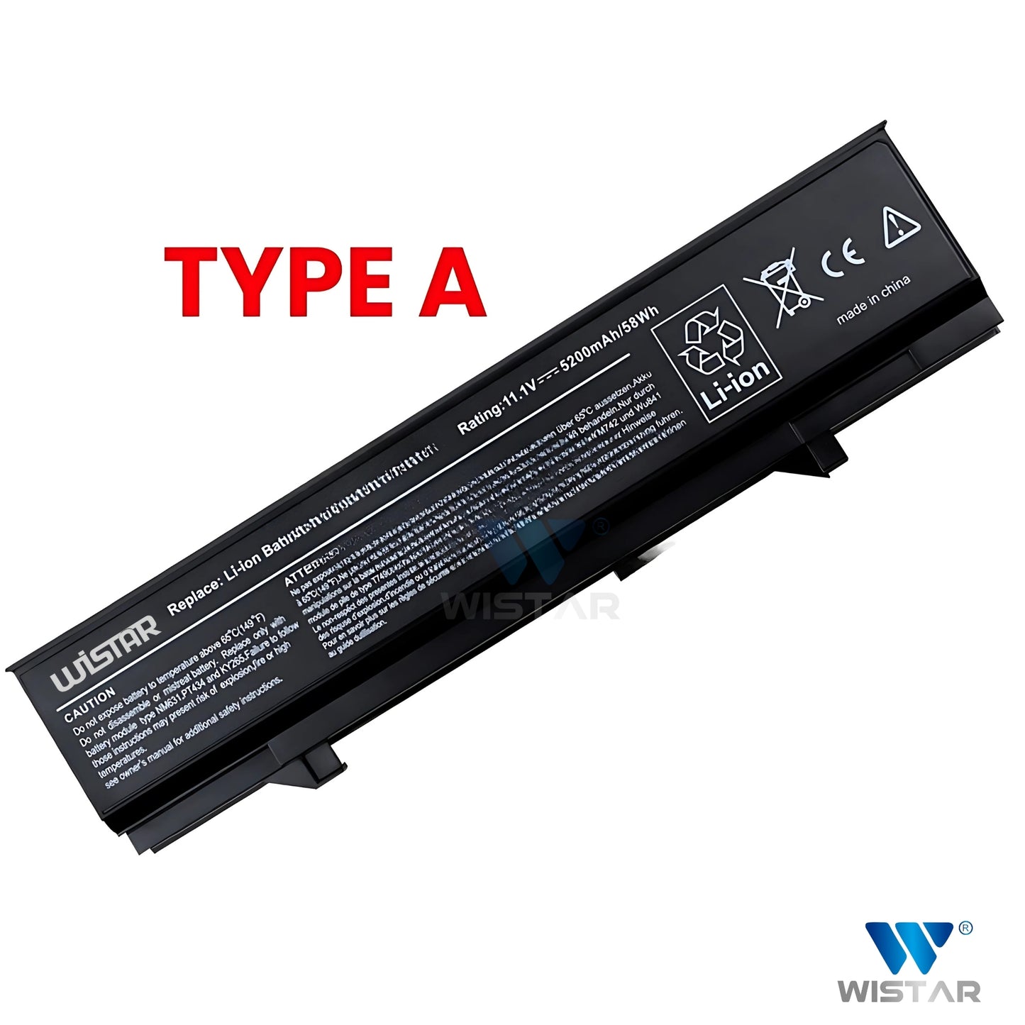 Wistar® Laptop Battery – Compatible with Battery for Dell Latitude E5400, E5410, E5500, E5510 | P/N : KM742, KM668, | 6 Cell