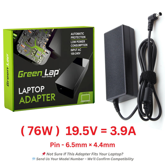 Green Lap – Fresh Energy® Laptop Adapter Charger – Compatible Replacement for Sony Laptops – 19.5V Output – (6.5mm × 4.4mm Pin) – Available in 76W | 92W