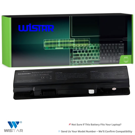 Wistar® Laptop Battery – Compatible with Battery for Dell A840, A860, 1014, 1015, 1088 | P/N : F286H,F287H, PP37L, PP38L, G066H | 6 Cell