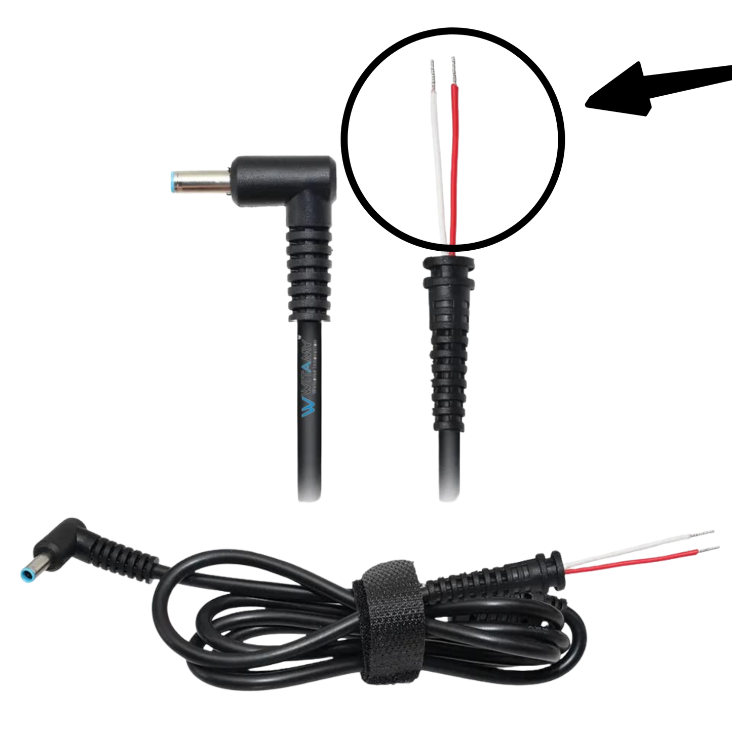 Green Lap – Fresh Energy® Replacement Laptop Adapter DC Cable (Pin Size: 4.5mm × 3.0mm) – Compatible with HP Blue Pin Tip Models – DC Cable Only, Not a Complete Charger