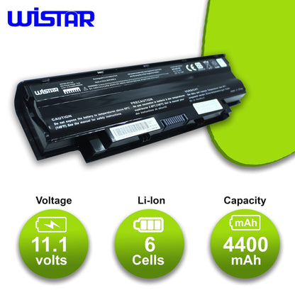 Wistar® Laptop Battery – Compitable for Dell Inspiron 15 N5010 15R N5010 N5010 N4010 N5110 14R N5110 3550 Vostro 3550 - J1KND - 6 Cell