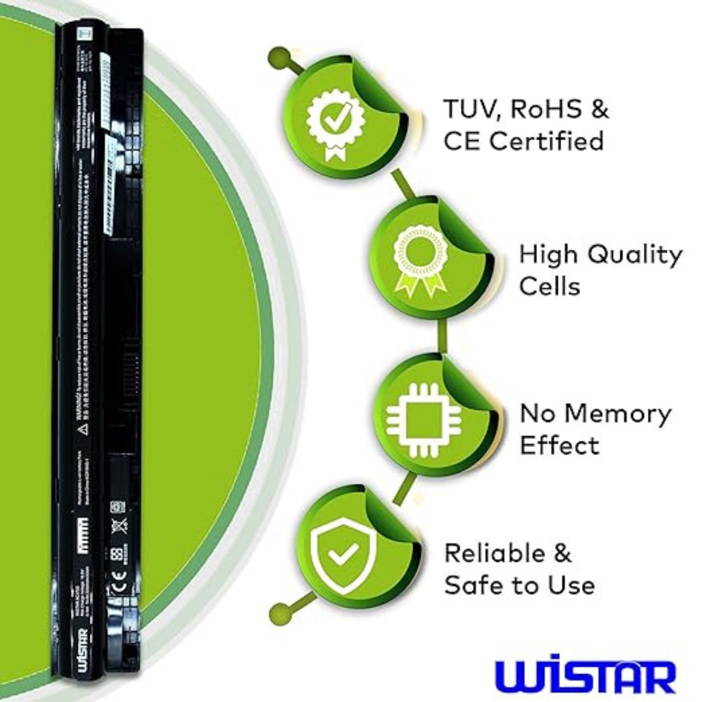 Wistar® Laptop Battery M5Y1K – Compatible with Dell Inspiron 14 3451, 15 3558, 5558, 17 5758 & Vostro 3458 3558 | 4 Cell | 2200mAh