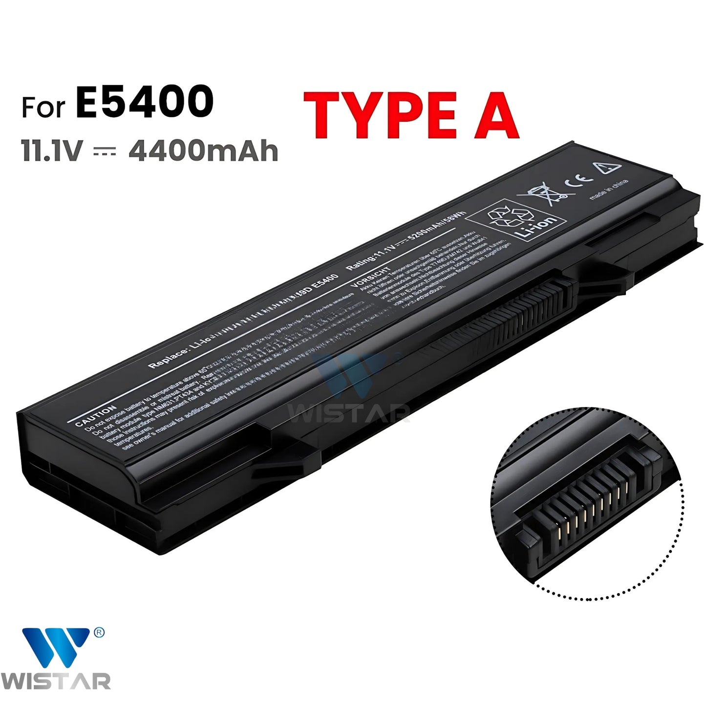 Wistar® Laptop Battery – Compatible with Battery for Dell Latitude E5400, E5410, E5500, E5510 | P/N : KM742, KM668, | 6 Cell
