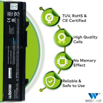 Wistar® Laptop Battery – Compatible with Battery for Dell Latitude E5400, E5410, E5500, E5510 | P/N : KM742, KM668, | 6 Cell