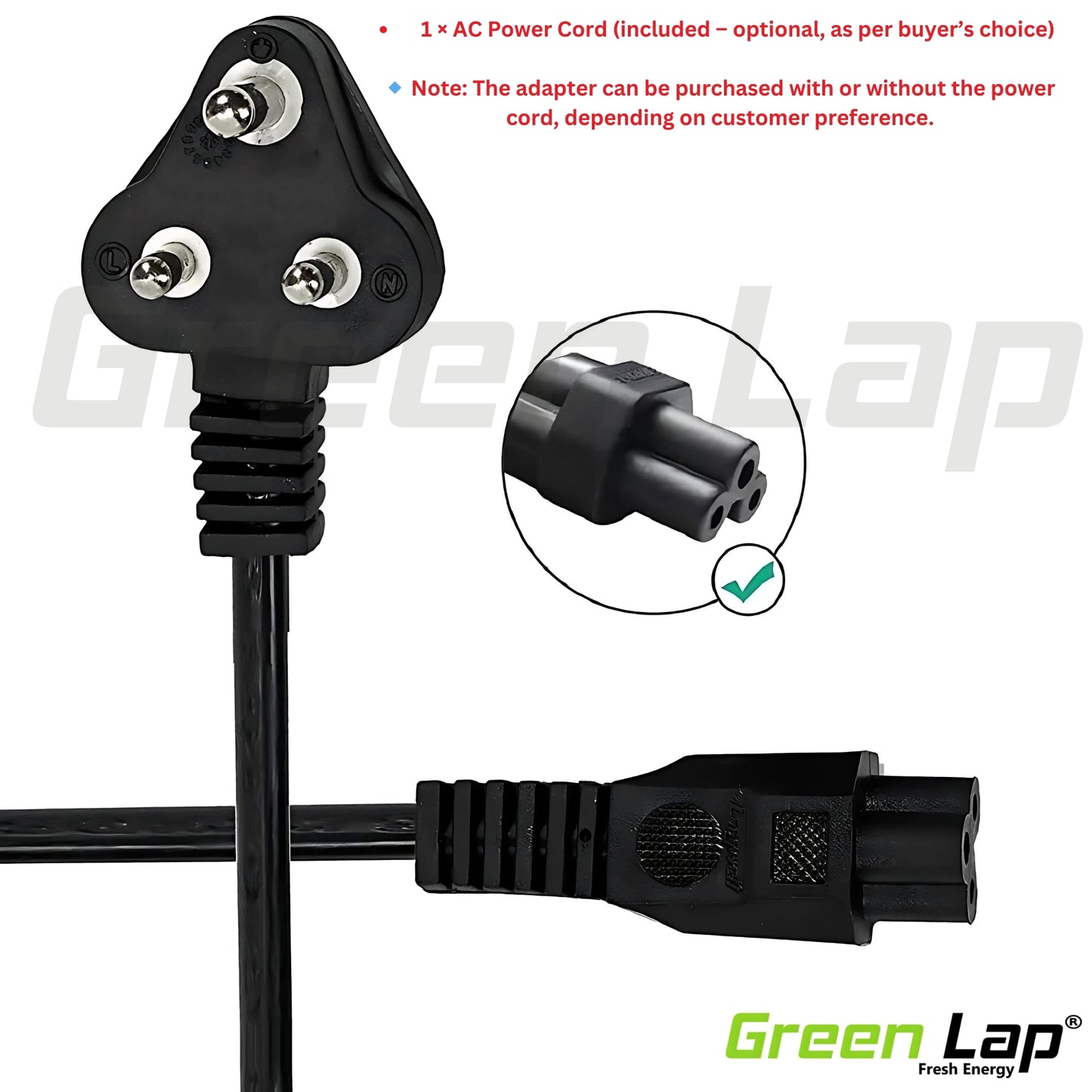 Green Lap – Fresh Energy® Laptop Adapter Charger – Compatible Replacement for Acer Laptops – 19V Output – (5.5mm × 1.7mm Pin) – Available in 45W | 65W | 90W
